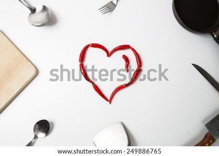 red pepper and kitchenware