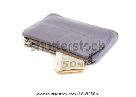 Lady\'s purse with a note inside