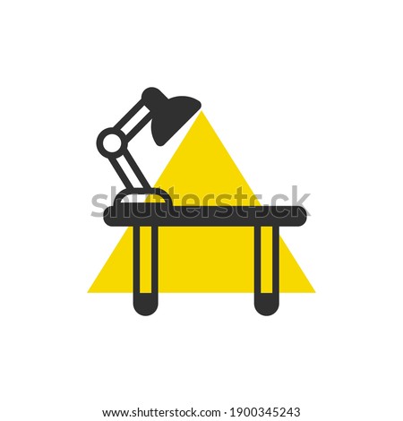 Office Desk table Furniture home appliances black yellow icon sign