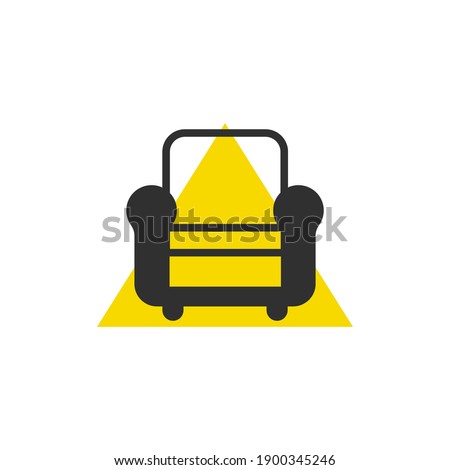 Single sofa chair lounge living room Furniture home appliances black yellow icon