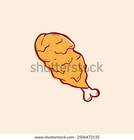 crispy chicken drum stick fast food menu vector illustration