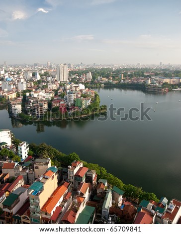 Cityscape of Hanoi city in Viet nam , Vietnam