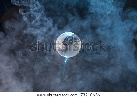 Earth  cover smog. Concept image of a polluted earth