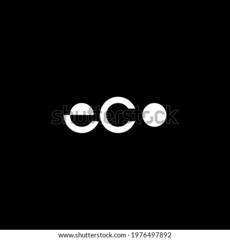 ECO letter logo design on black background. ECO creative initials letter logo concept.