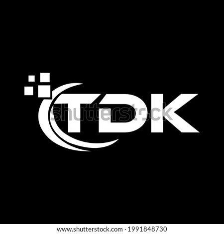 TDK letter logo design on black background. TDK creative initials letter logo concept.
