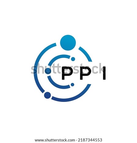 PPI letter technology logo design on white background. PPI creative initials letter IT logo concept. PPI letter design.