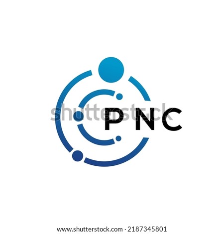 PNC letter technology logo design on white background. PNC creative initials letter IT logo concept. PNC letter design.