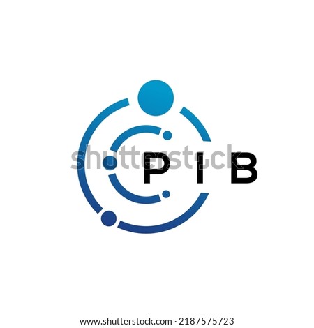 PIB letter technology logo design on white background. PIB creative initials letter IT logo concept. PIB letter design.