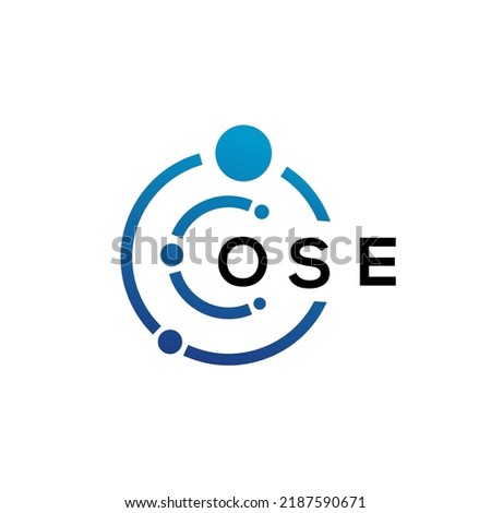 OSE letter technology logo design on white background. OSE creative initials letter IT logo concept. OSE letter design.