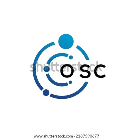 OSC letter technology logo design on white background. OSC creative initials letter IT logo concept. OSC letter design.