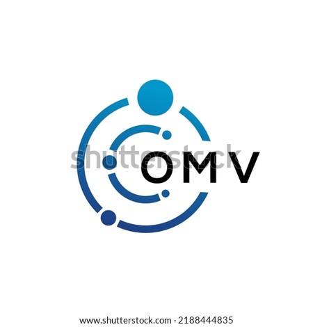 OMV letter technology logo design on white background. OMV creative initials letter IT logo concept. OMV letter design.