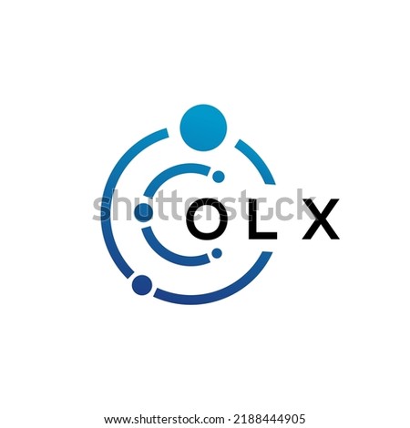 OLX letter technology logo design on white background. OLX creative initials letter IT logo concept. OLX letter design.