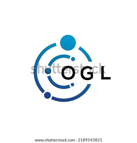 OGL letter technology logo design on white background. OGL creative initials letter IT logo concept. OGL letter design. Imagine de stoc © 