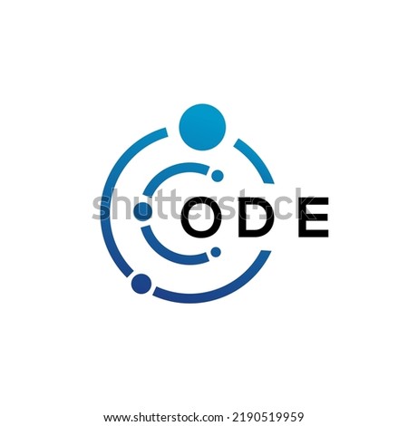 ODE letter technology logo design on white background. ODE creative initials letter IT logo concept. ODE letter design.