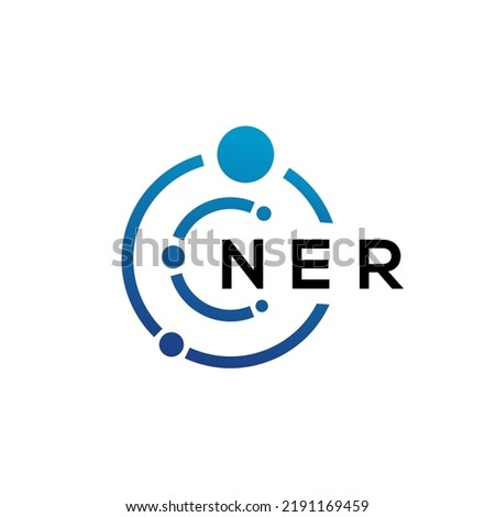 NER letter technology logo design on white background. NER creative initials letter IT logo concept. NER letter design.