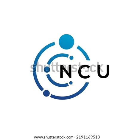 NCU letter technology logo design on white background. NCU creative initials letter IT logo concept. NCU letter design.