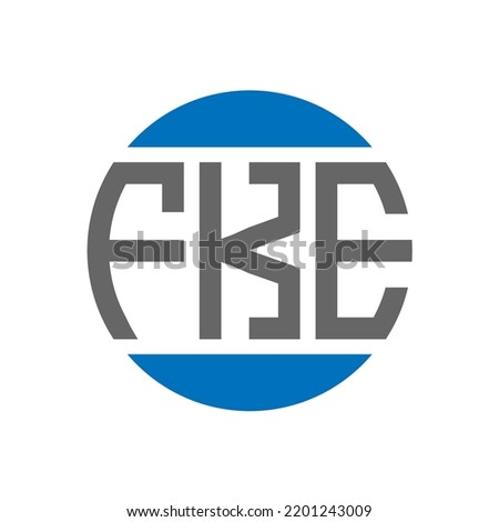 FKE letter logo design on white background. FKE creative initials circle logo concept. FKE letter design.