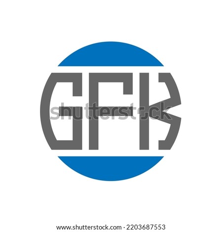 GFK letter logo design on white background. GFK creative initials circle logo concept. GFK letter design.