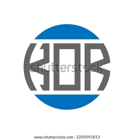 KOR letter logo design on white background. KOR creative initials circle logo concept. KOR letter design.