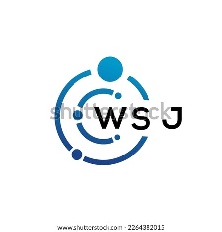 WSJ letter technology logo design on white background. WSJ creative initials letter IT logo concept. WSJ letter design.