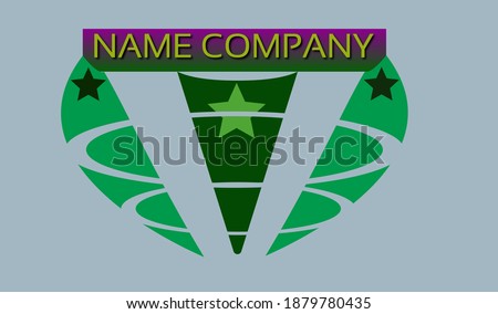 logo design - abstract design upholds the company name over the stars