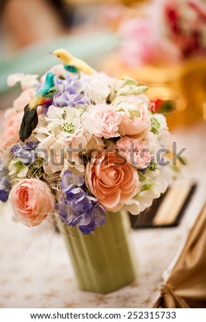 Beautiful flower wedding decoration  in Wedding ceremony