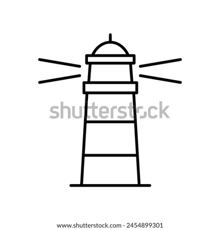 Lighthouse outline icon. Editable stroke. Isolated vector illustration