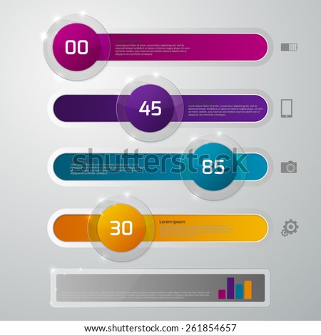 Vector illustration infographics glass slider