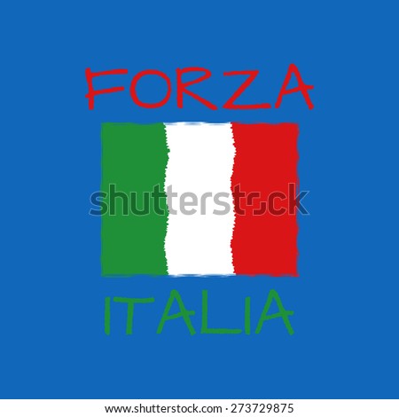 forza italia typography, t-shirt graphics. vector illustration.