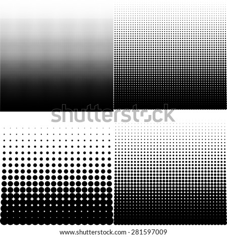 Vector illustration set of halftone.