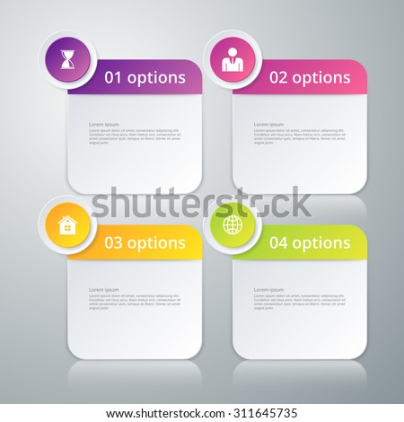 Vector illustration infographics four rounded rectangle.