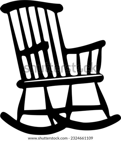 Rocking chair black outlines vector illustration
