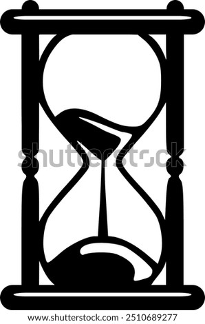 hourglass icon transparent, cool design, simple hourglass design, hourglass outline drawing, hourglass line art, pictogram, logo, icon, monochrome