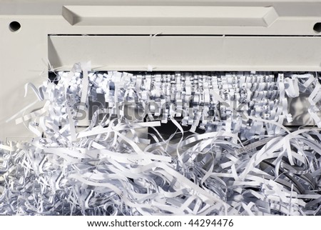 Close-up image of shredded paper