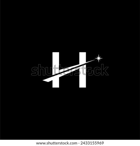 Letter H and arrow with star logo concept vector icon