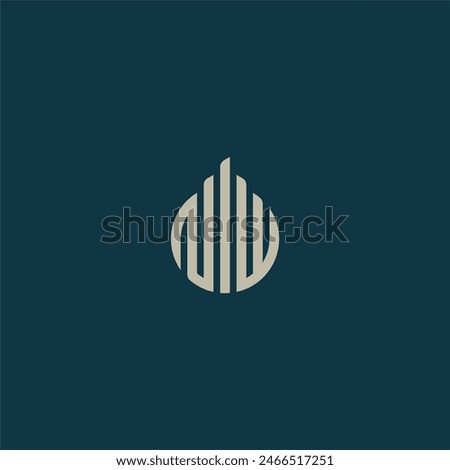 elegant letter NIW or NW and building logo concept vector icon