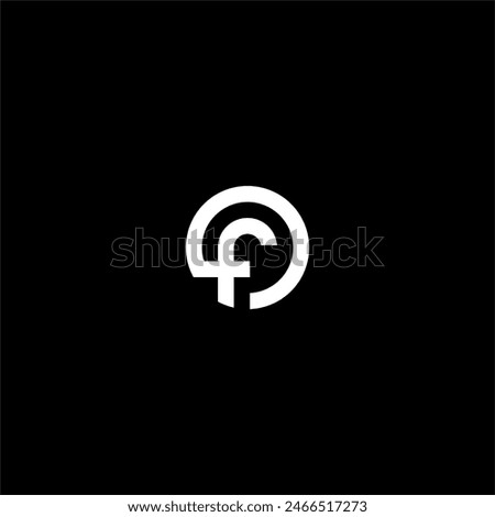 geometric Letter F and circle logo concept vector icon