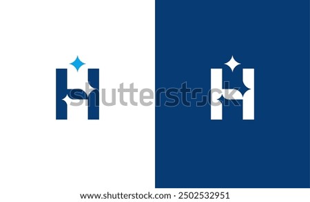 Letter H star or H cleaning or H shining logo concept vector icon