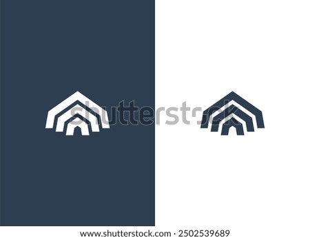 abstract house signal or house signal logo concept vector icon