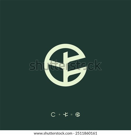 letter C tree or C growth logo concept vector icon