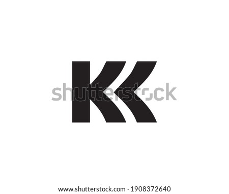 letter k and kk logo design vector template