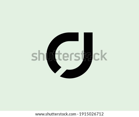 letter cj and jc logo design vector template