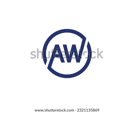 AW logo design vector template