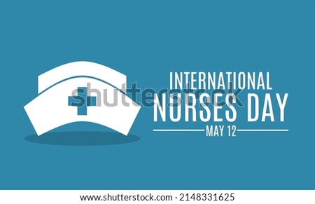 vector illustration of a nurse's hat suitable for international nurses day. Isolated on blue background