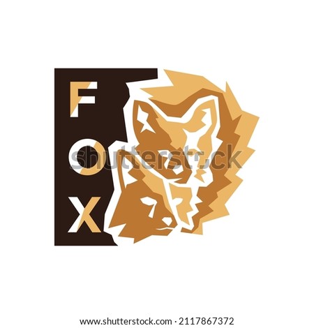 Two fox heads vector illustration logo