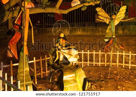 RIO DE JANEIRO-DEC11:Festival de Presepios(Event:Festival of Sables).Displays exhibit at Jardin de Alah Square at Rio de Janeiro.Event Festival de Presepios on Dezember11,2012,in Rio de Janeiro,Brazil