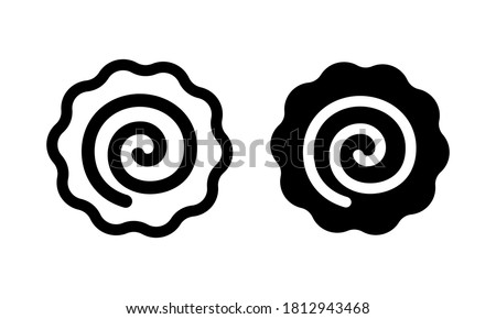 Narutomaki outline and silhouette icon simple vector illustration set