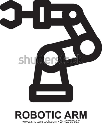 arm, robot, robotic arm, automation, manufacturing, industry, production expanded outline style icon for web mobile app presentation printing