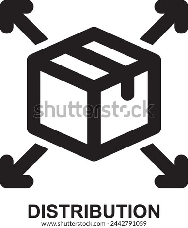 distribution, delivery, product, goods, deployment, supply expanded outline style icon for web mobile app presentation printing