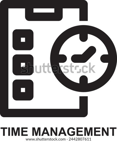 time management, productivity, planning, schedule, time, testing, checklist expanded outline style icon for web mobile app presentation printing